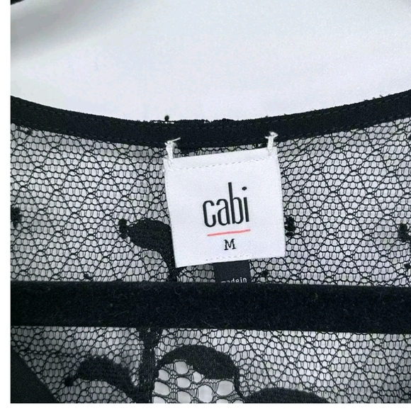 Cabi Tempest blouse, black with black lace underlay, sz M - Picture 10 of 10